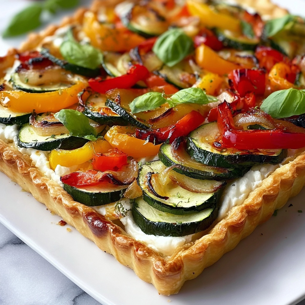 Roasted Veggie Tart Squares Recipe - Recipe Image