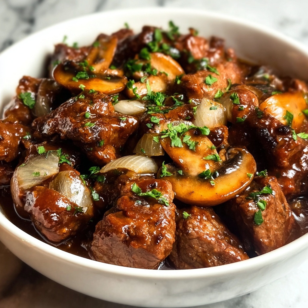 Creamy Crockpot Beef Tips with Mushrooms Recipe - Recipe Image