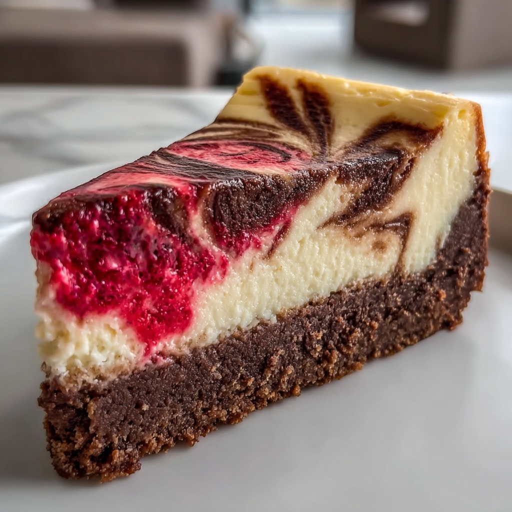 Chocolate Strawberry Swirl Cheesecake Recipe - Recipe Image