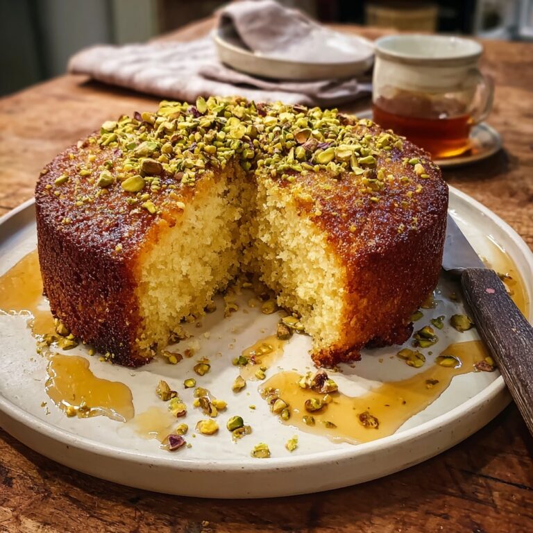 Orange Pistachio Olive Oil Cake with Saffron Syrup Recipe