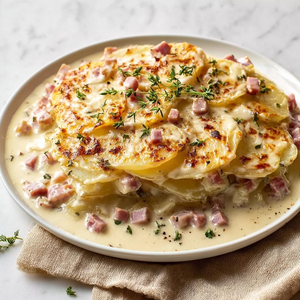 Cozy Baked Potatoes with Cheese, Ham, and Herbs Recipe - Recipe Image