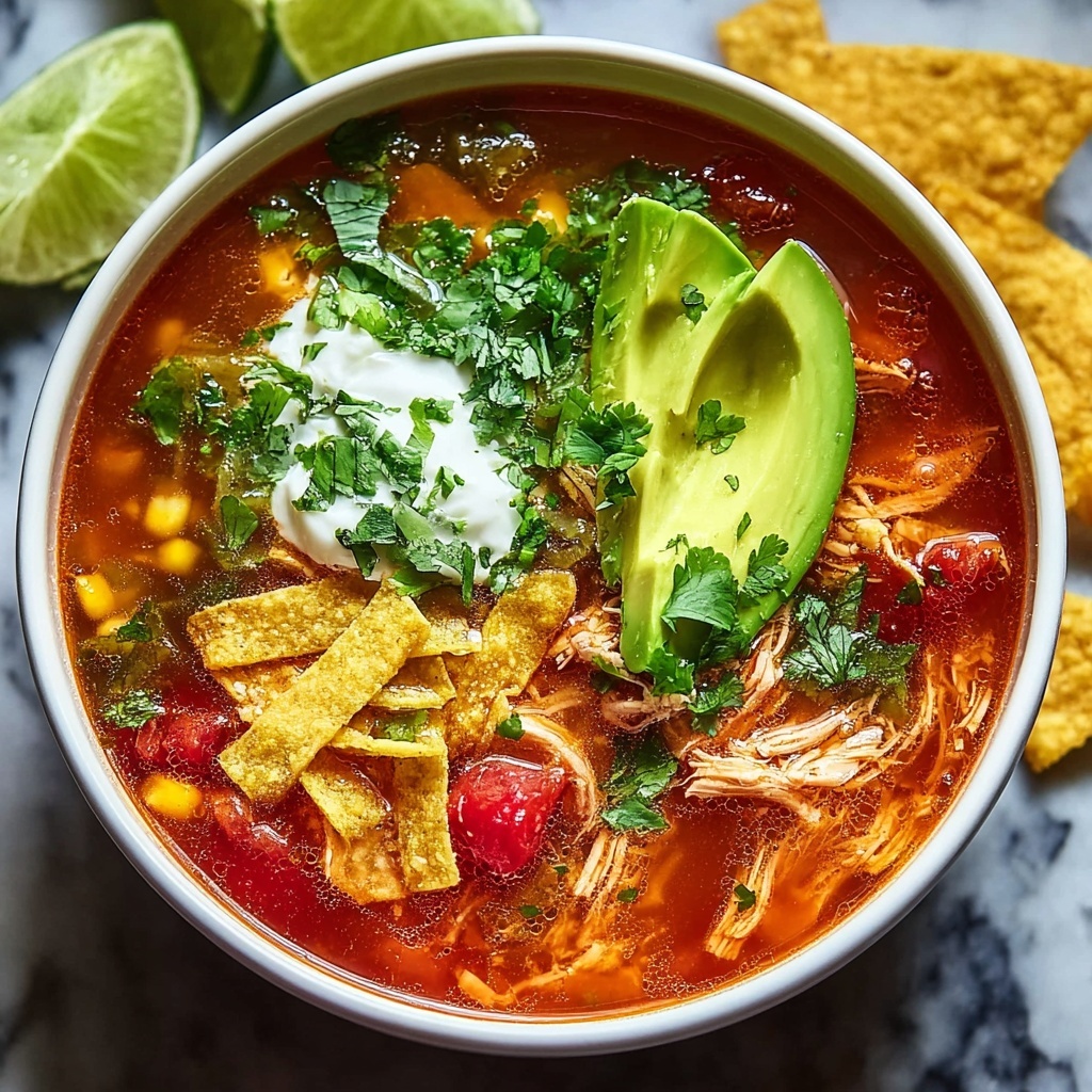 Chicken Tortilla Soup with Hearty Veggies and Spices Recipe - Recipe Image