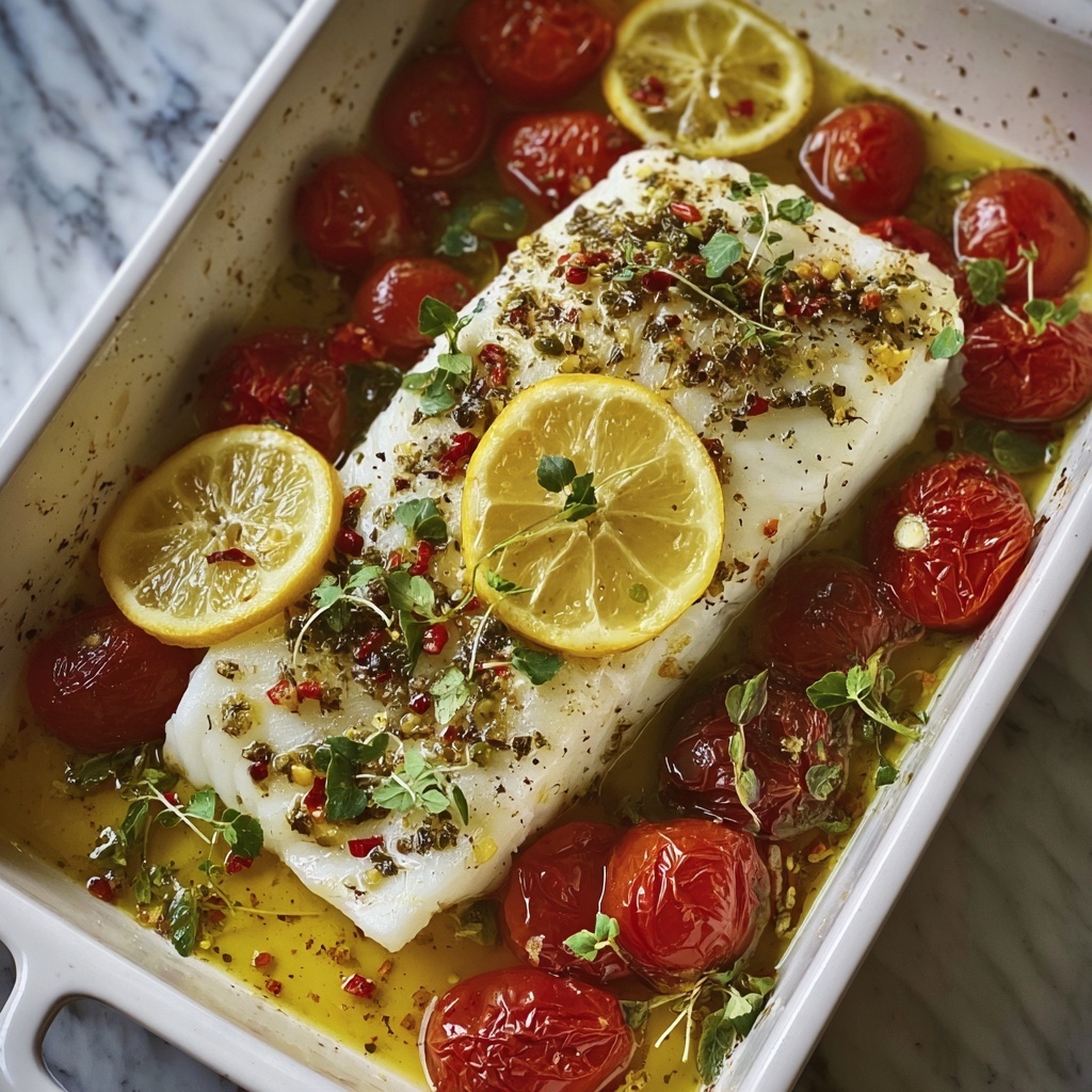 Mediterranean Baked Fish Dinner Delight Recipe - Recipe Image