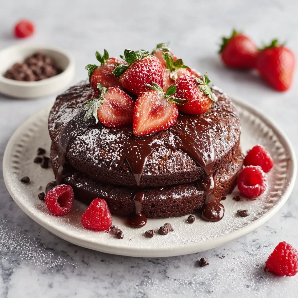 Double Chocolate Baked Protein Pancake Bowls Recipe - Recipe Image