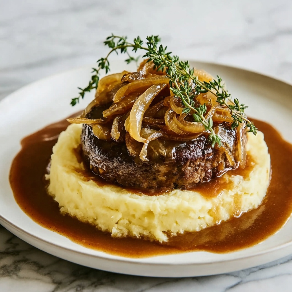 Hamburger Steak with Onions and Gravy Recipe - Recipe Image