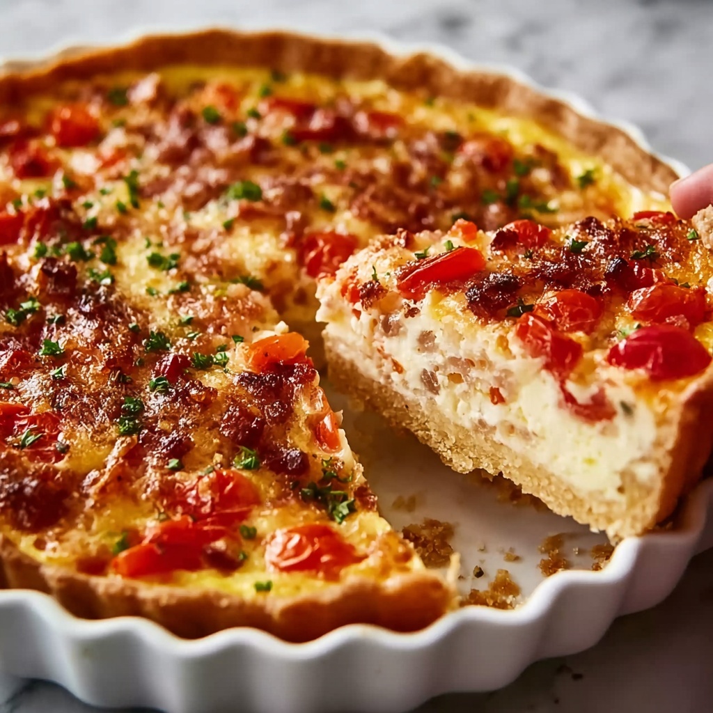 Bacon Onion Tomato Pie Recipe - Recipe Image