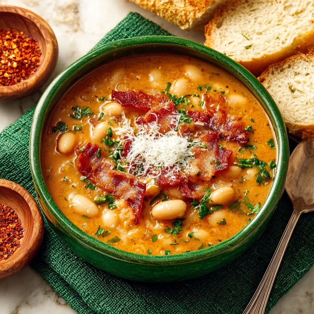 White Bean Soup with Tomatoes and Garlic Recipe - Recipe Image