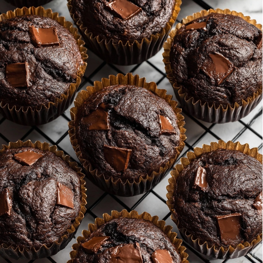 Vegan Chocolate Zucchini Muffins Recipe - Recipe Image