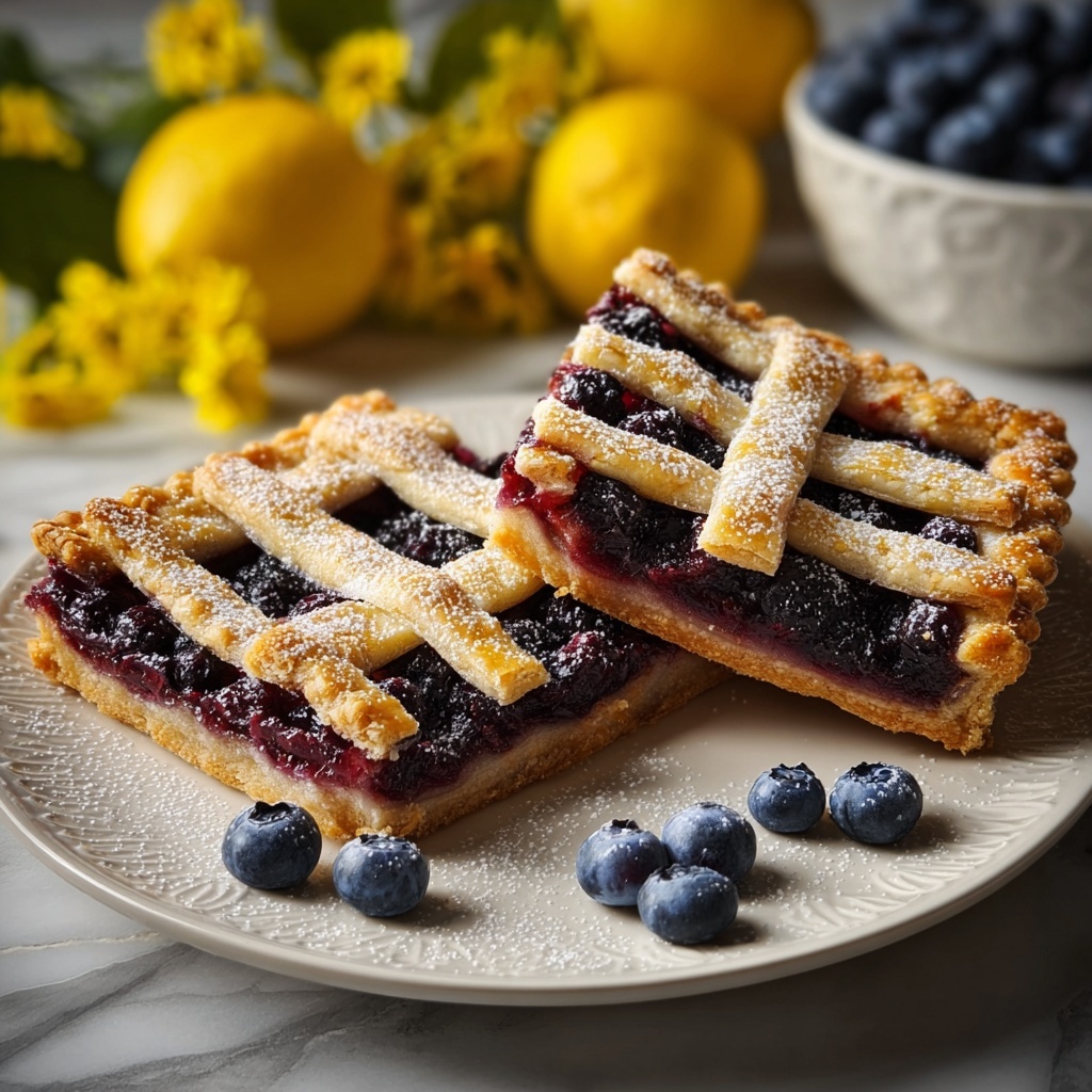 Blueberry Pie Bars with Lattice Top Recipe - Recipe Image