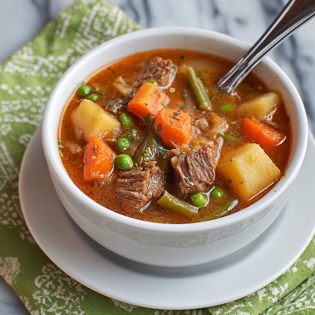 My Mom’s Old-Fashioned Vegetable Beef Soup Recipe - Recipe Image