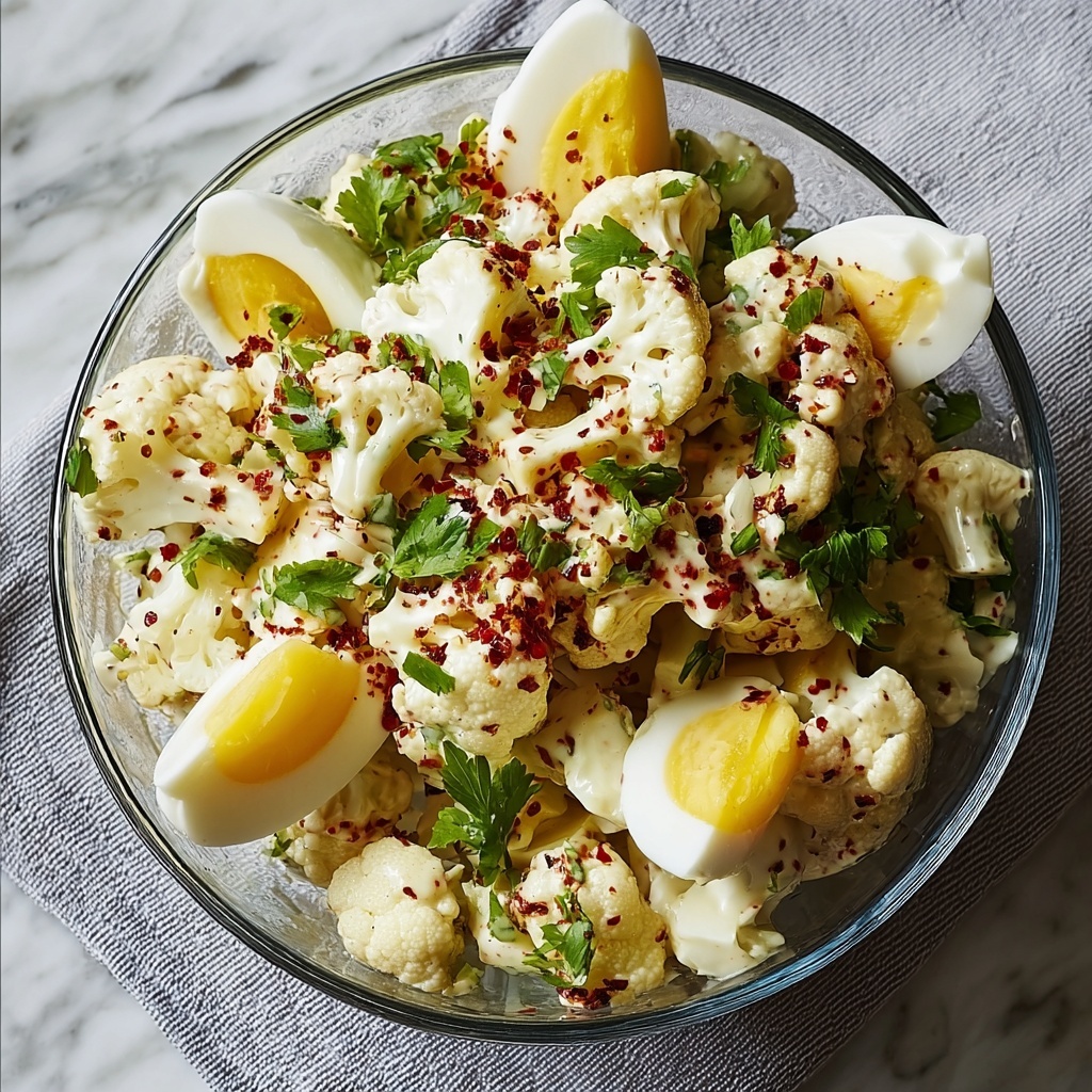 Cauliflower Salad with Eggs, Mustard, and Relish Recipe - Recipe Image
