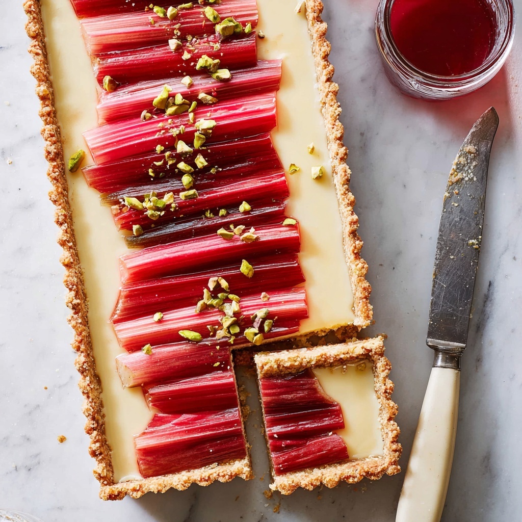 Vegan Rhubarb Custard Tart Recipe - Recipe Image