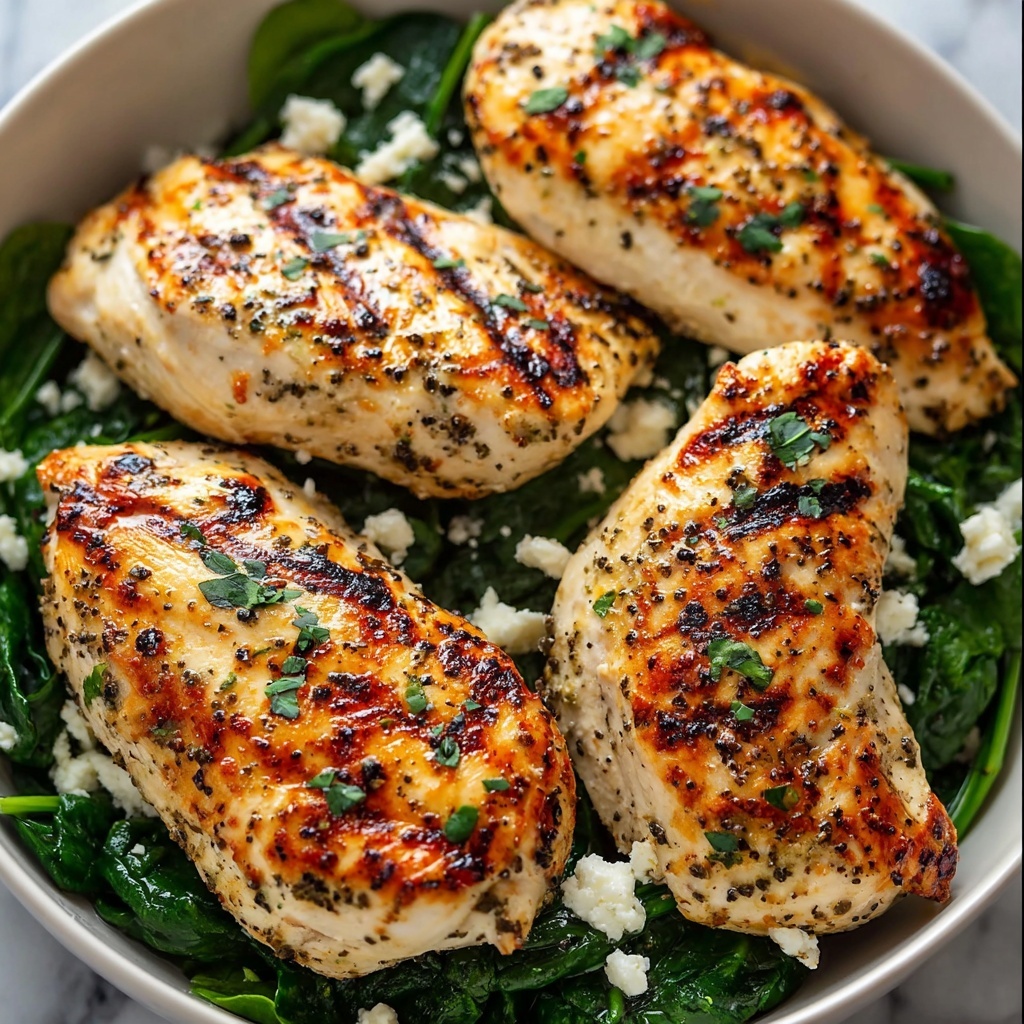 Low Carb Chicken Breast with Feta and Spinach Recipe - Recipe Image