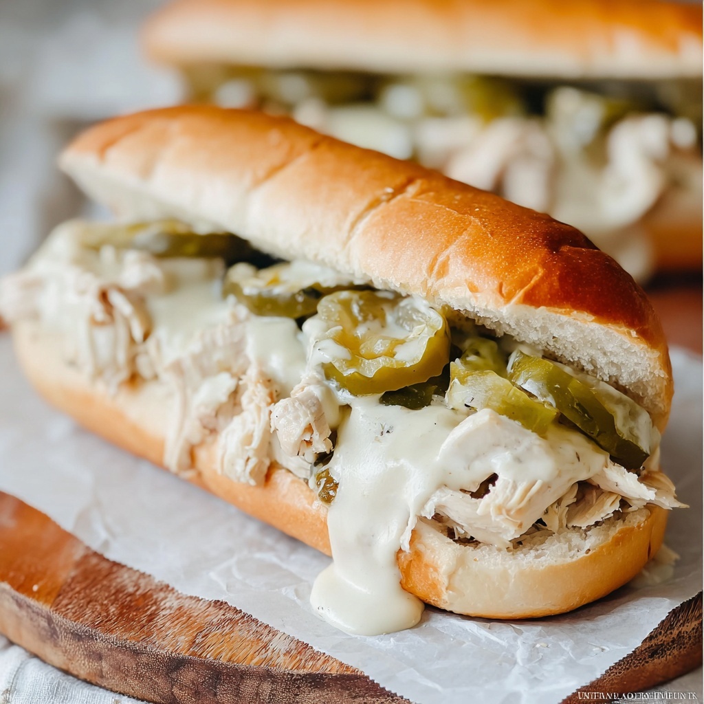 Crock Pot Chicken Cheesesteak Sandwiches Recipe - Recipe Image