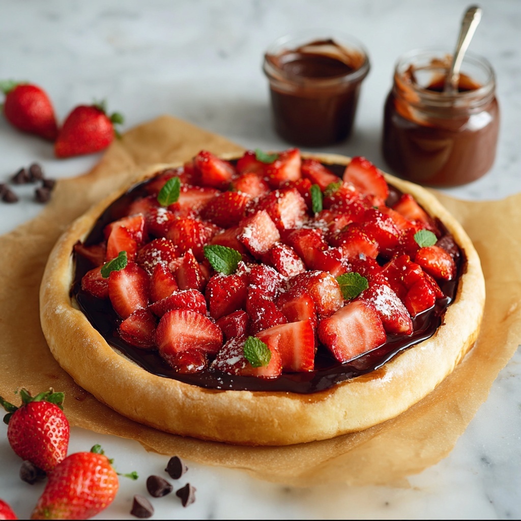 Vegan Strawberry Chocolate Pizza Recipe - Recipe Image