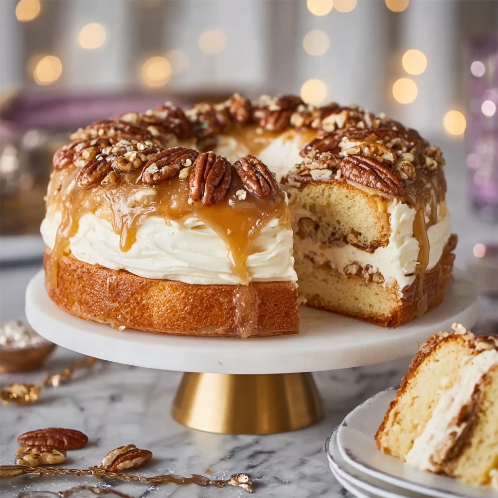 King Cake with Pecan Praline Cream Cheese Filling Recipe - Recipe Image