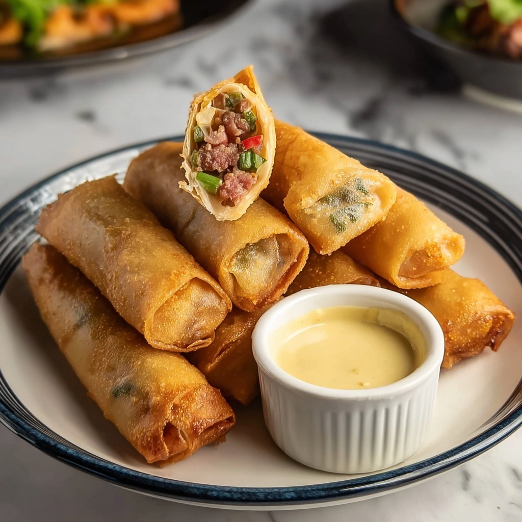 Corned Beef Egg Rolls with Honey Mustard Sauce Recipe - Recipe Image
