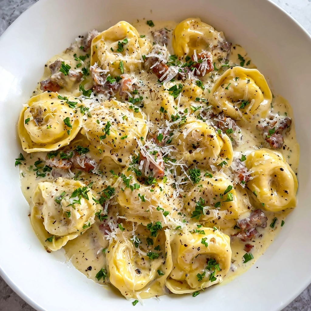 Creamy Tortellini Carbonara Recipe - Recipe Image