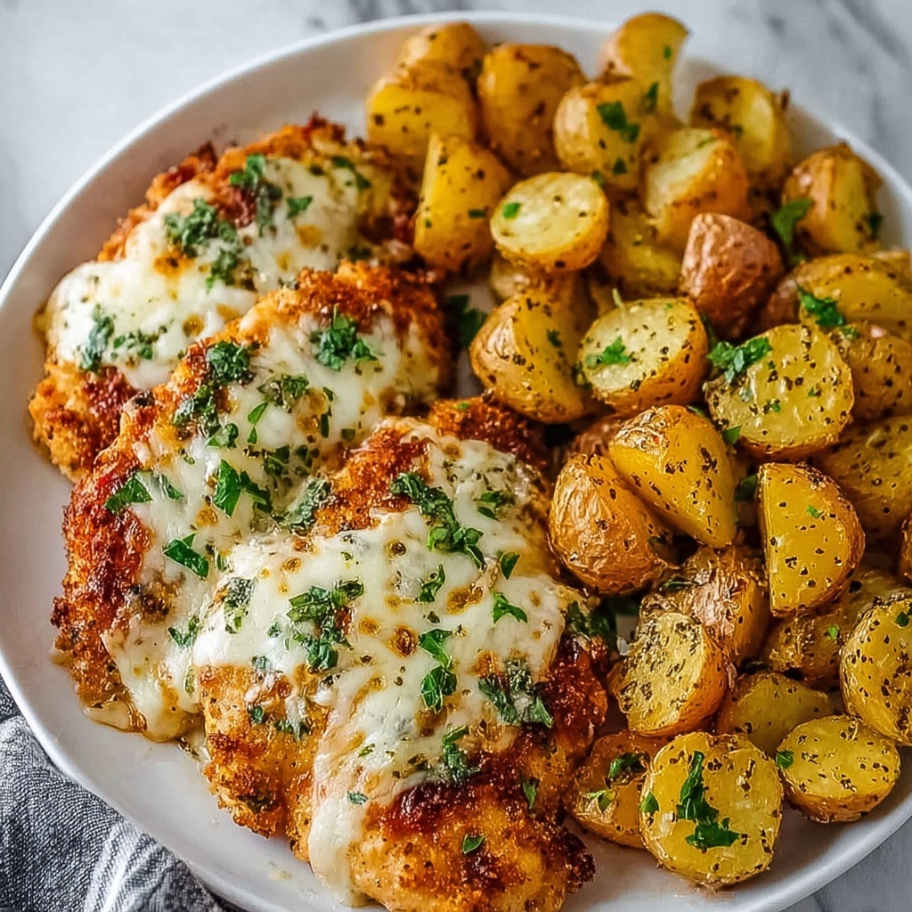 Garlic Parmesan Chicken and Potatoes Bake Recipe - Recipe Image