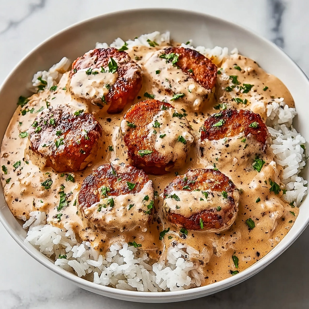 Creamy Smothered Chicken and Rice Recipe - Recipe Image