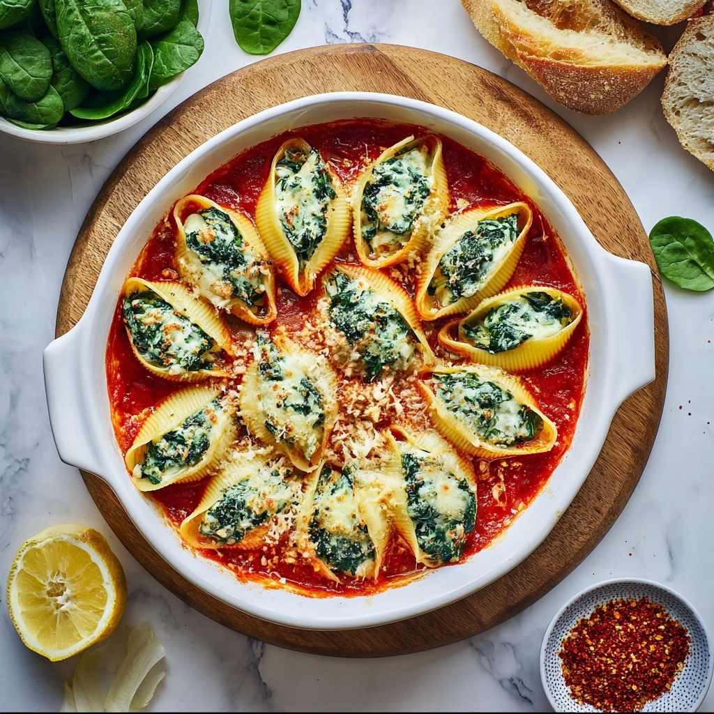 Spinach and Ricotta Stuffed Shells Recipe - Recipe Image