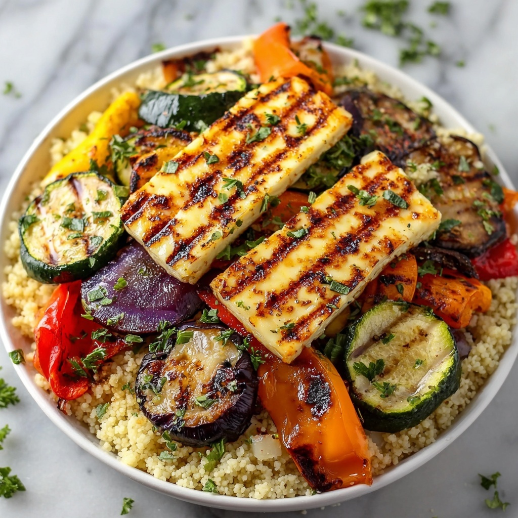 Griddled Vegetables and Halloumi with Couscous Recipe - Recipe Image