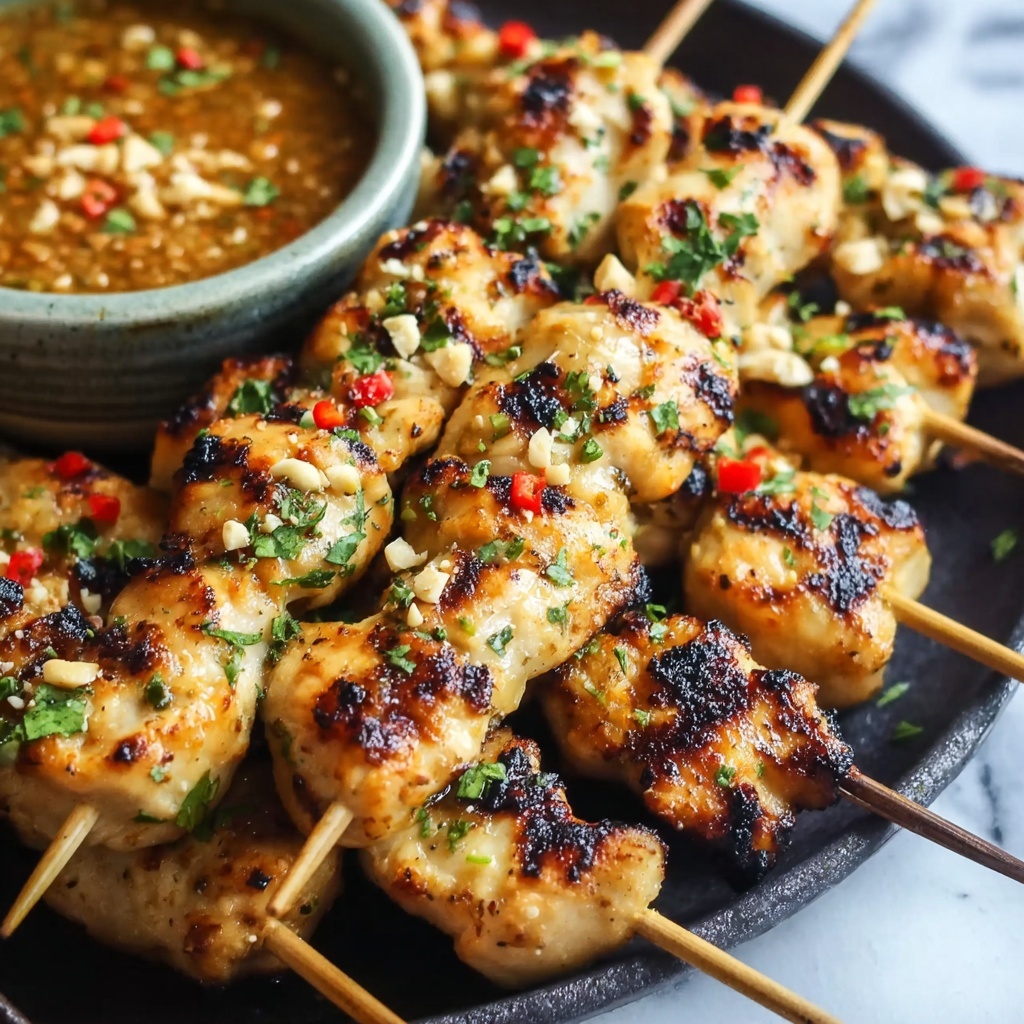 Easy Grilled Thai Chicken Skewers with Peanut Sauce Recipe - Recipe Image