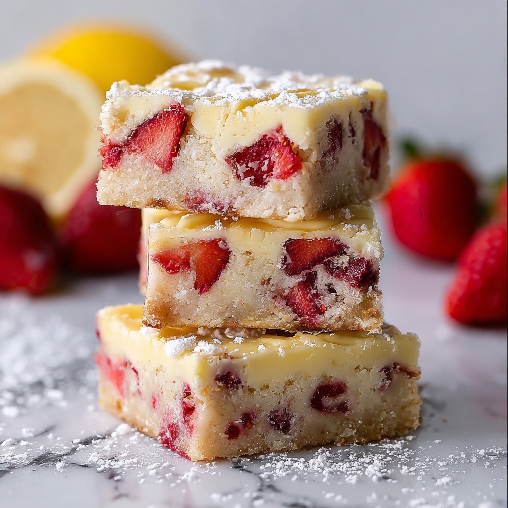 Strawberry Lemon Blondies Recipe - Recipe Image
