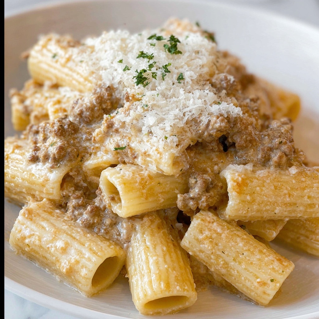 One-Pot Creamy Beef Pasta Recipe - Recipe Image