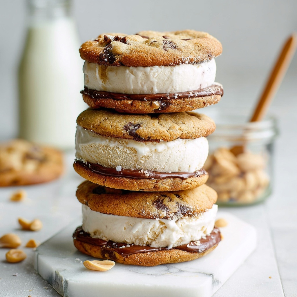 Vegan Banana Ice Cream Sandwiches with Peanut Butter and Chocolate Recipe - Recipe Image
