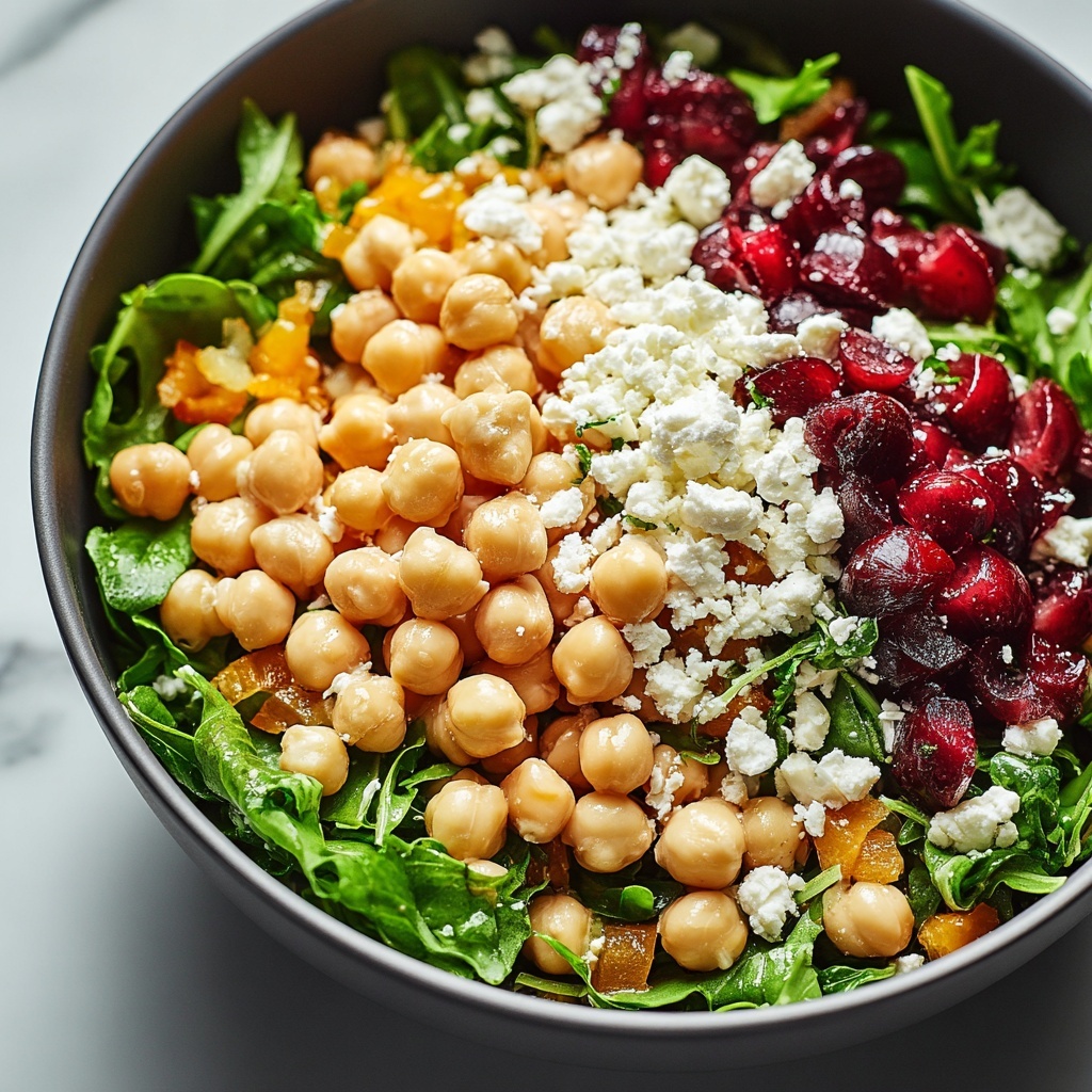 Feta & Cranberry Chickpea Salad with Lemon Vinaigrette Recipe - Recipe Image