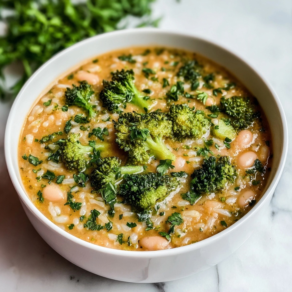 Broccoli, Barley and Cannellini Bean Soup Recipe - Recipe Image