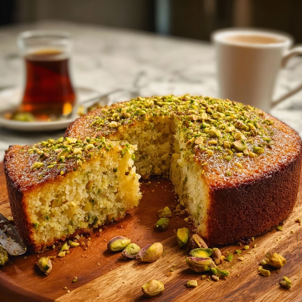 Orange Blossom Cardamom Cake with Pistachios Recipe - Recipe Image