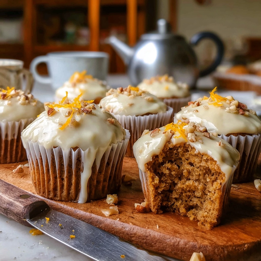 Spiced Date and Walnut Cupcakes with Orange Cream Drizzle Recipe - Recipe Image