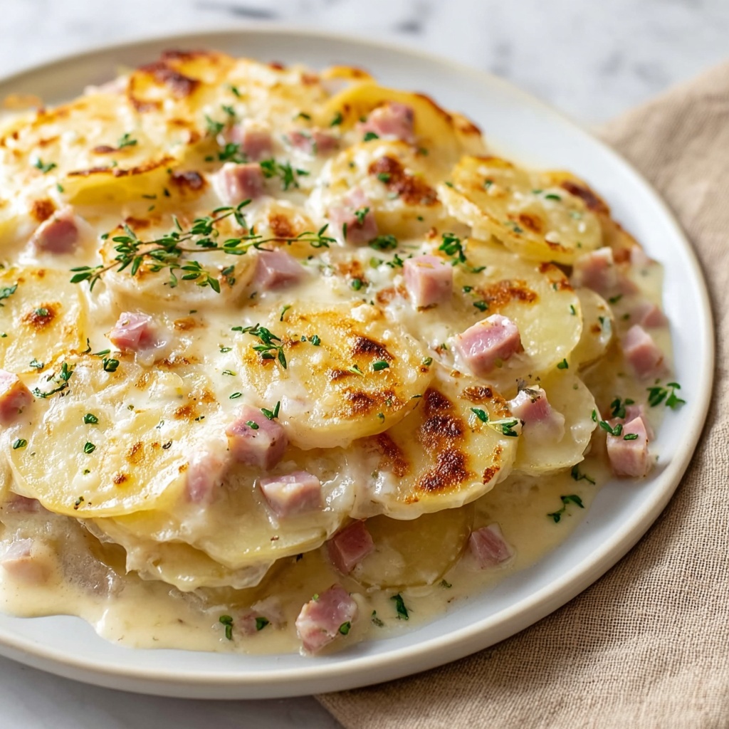 Cozy Baked Potatoes with Cheese, Ham, and Herbs Recipe - Recipe Image