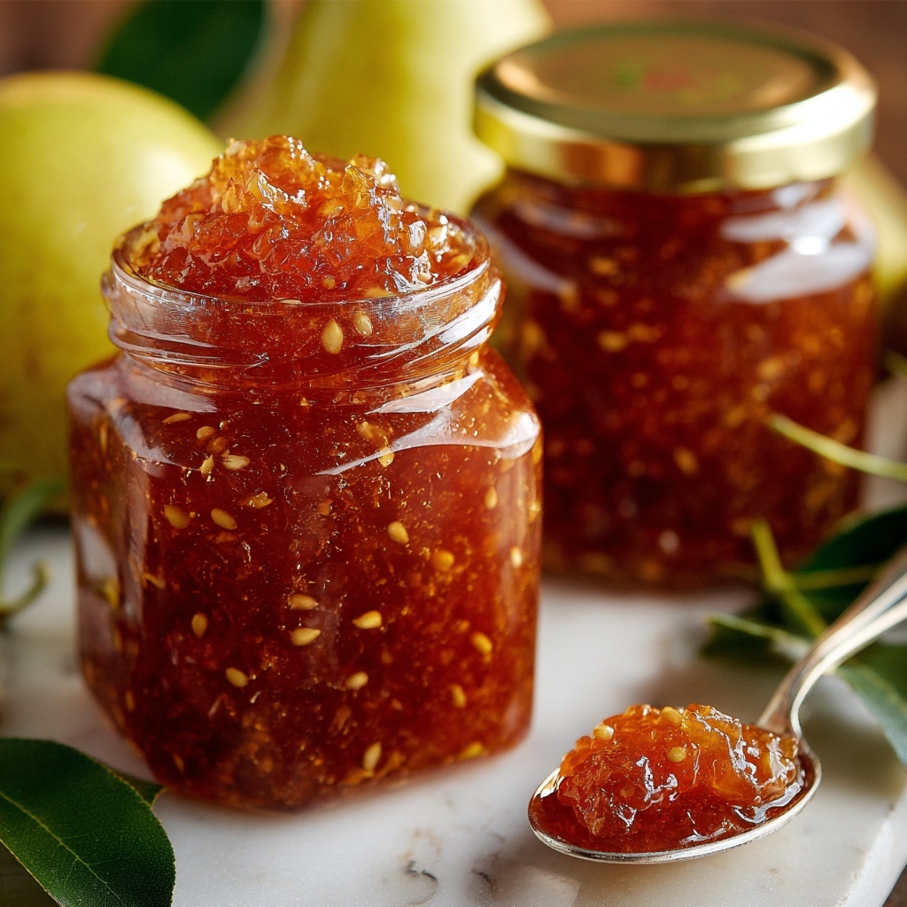 Pear Preserves Recipe: Easy Homemade Sweet Spread Recipe - Recipe Image