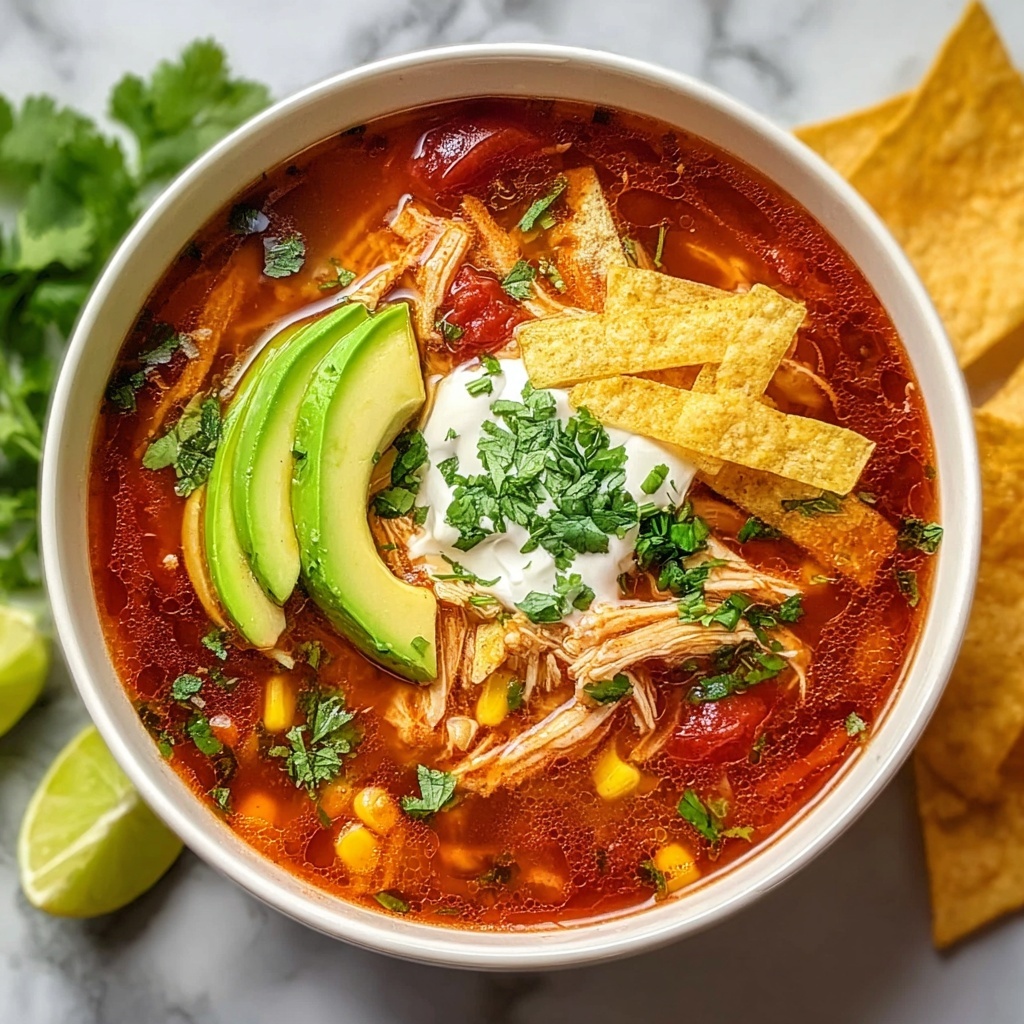 Chicken Tortilla Soup with Hearty Veggies and Spices Recipe - Recipe Image