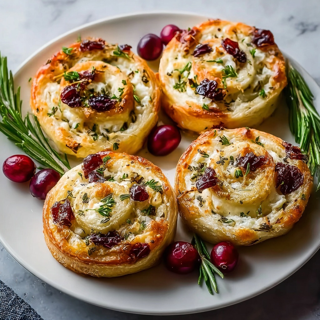 Cranberry Feta Pinwheels with Cream Cheese Recipe - Recipe Image