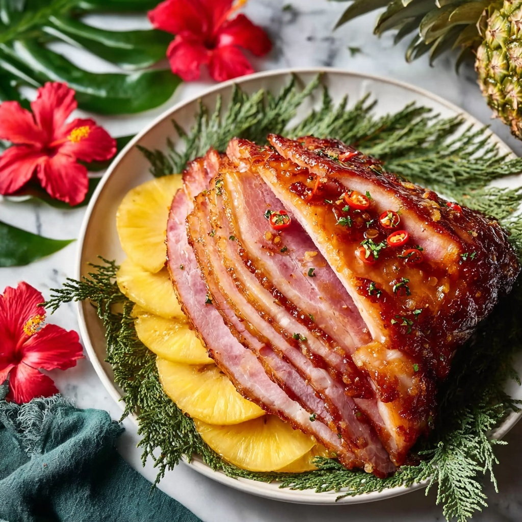 Baked Ham with Pineapple and Brown Sugar Glaze Recipe - Recipe Image