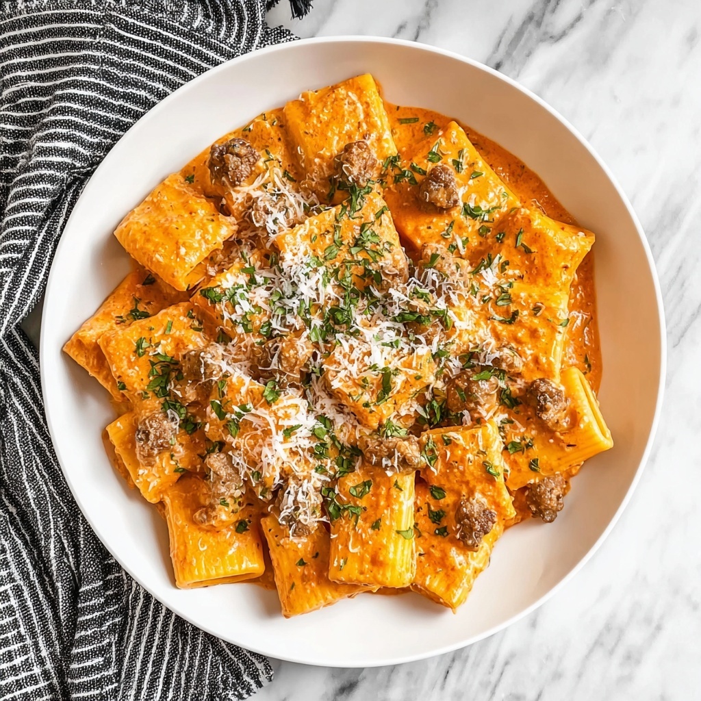 Creamy Sausage Rigatoni Pasta Recipe - Recipe Image