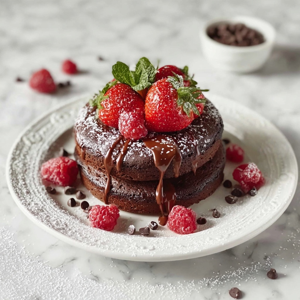 Double Chocolate Baked Protein Pancake Bowls Recipe - Recipe Image