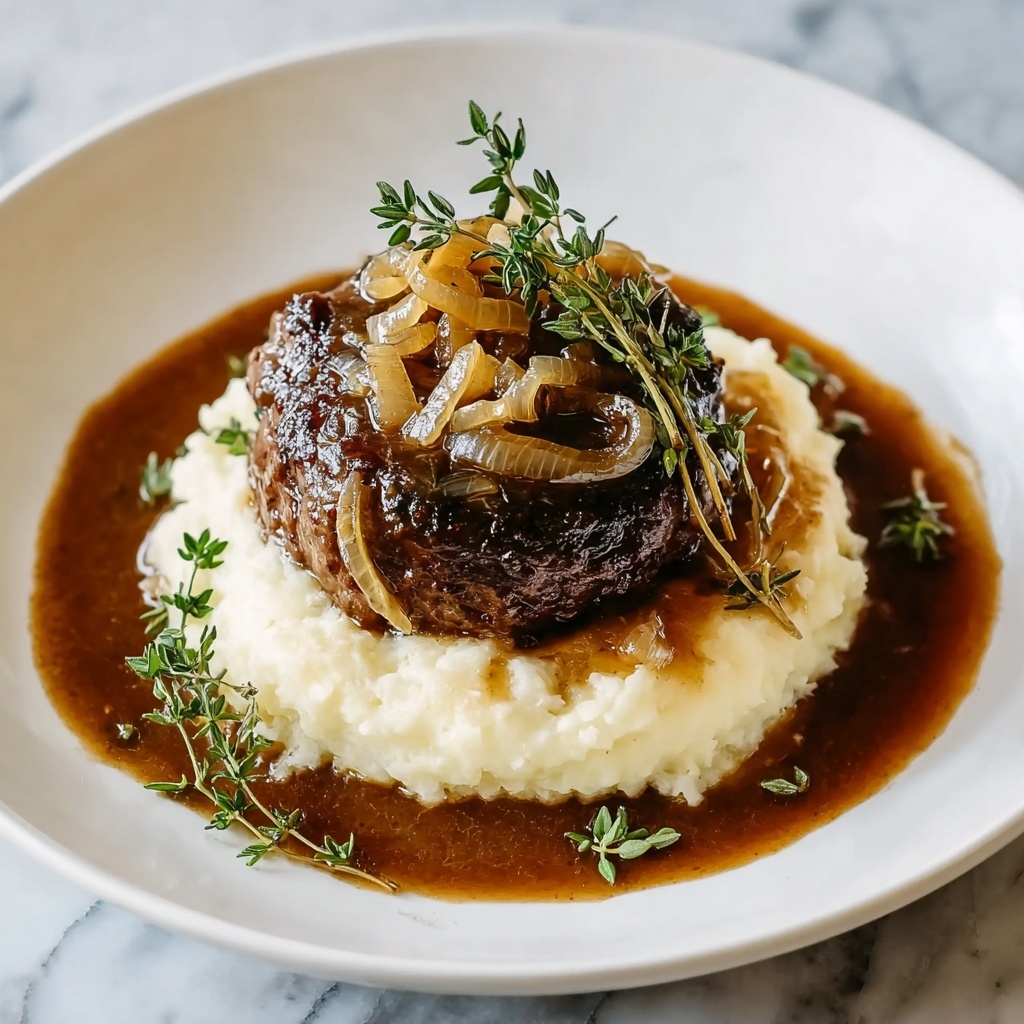Hamburger Steak with Onions and Gravy Recipe - Recipe Image