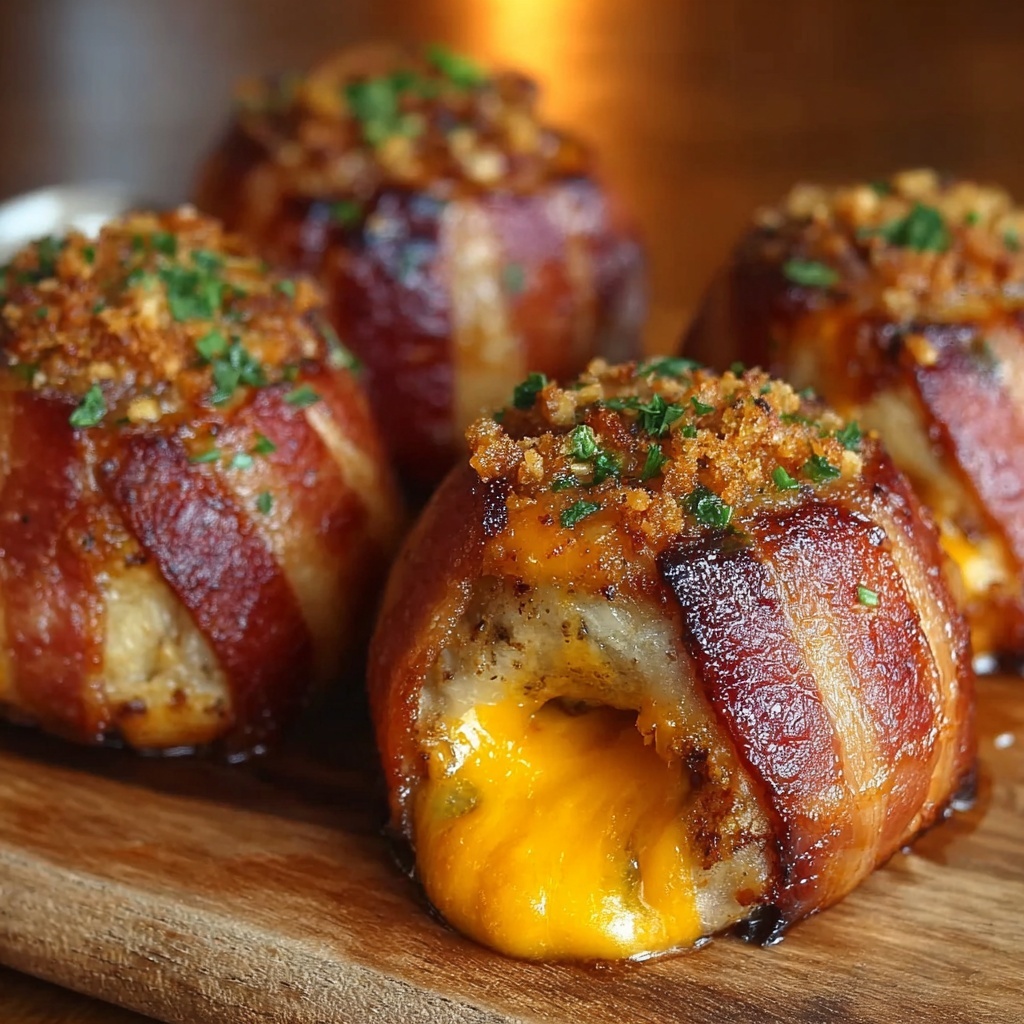 Cheddar-Stuffed BBQ Bacon Bombs Recipe - Recipe Image