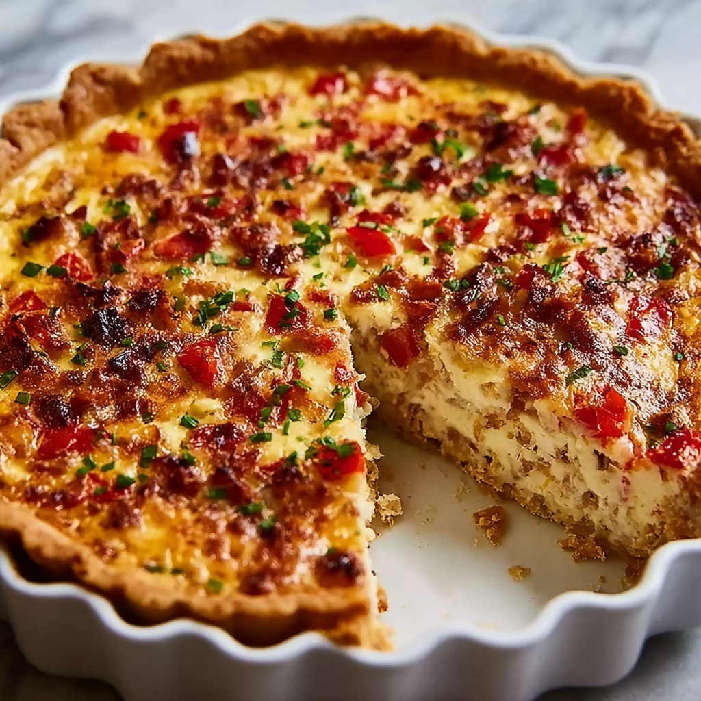 Bacon Onion Tomato Pie Recipe - Recipe Image