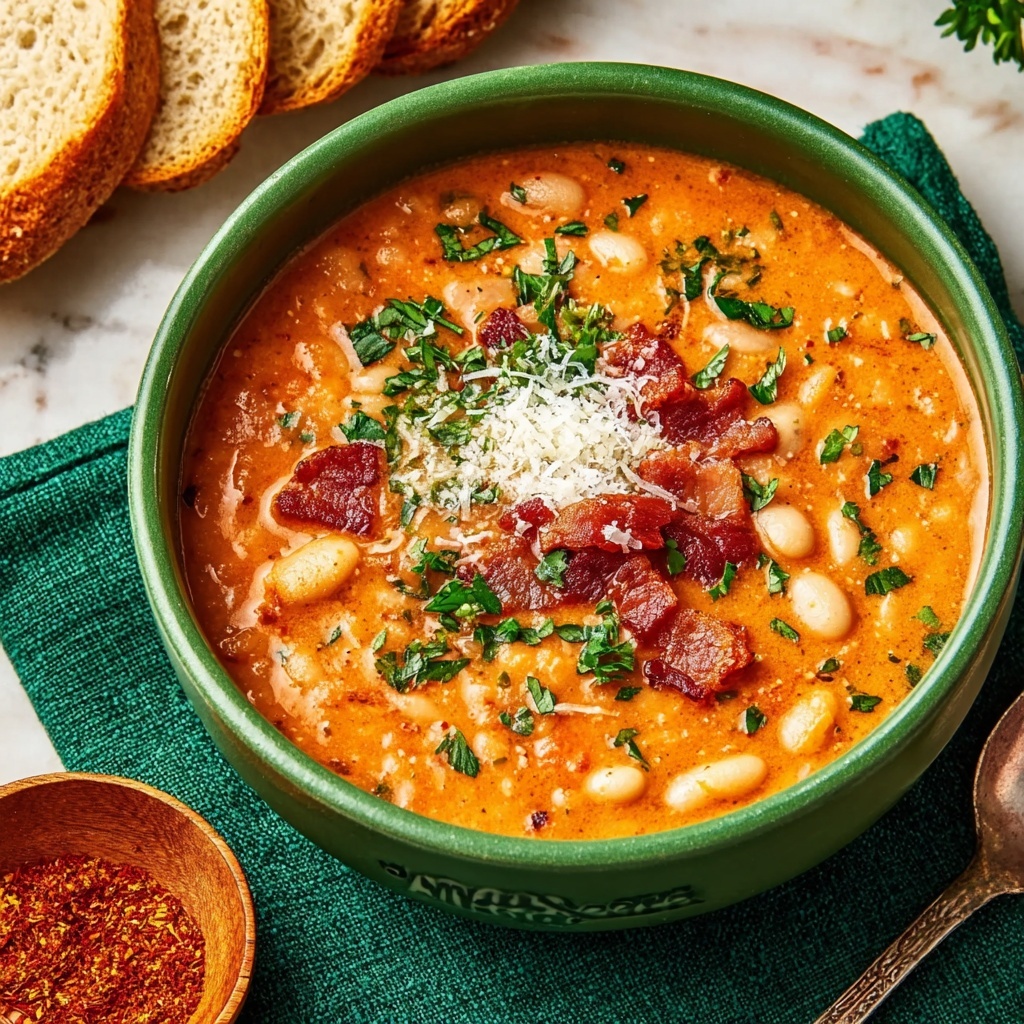 White Bean Soup with Tomatoes and Garlic Recipe - Recipe Image