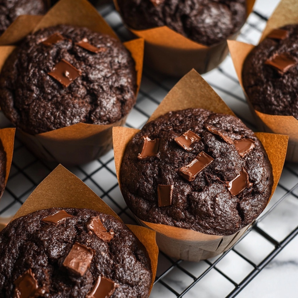 Vegan Chocolate Zucchini Muffins Recipe - Recipe Image