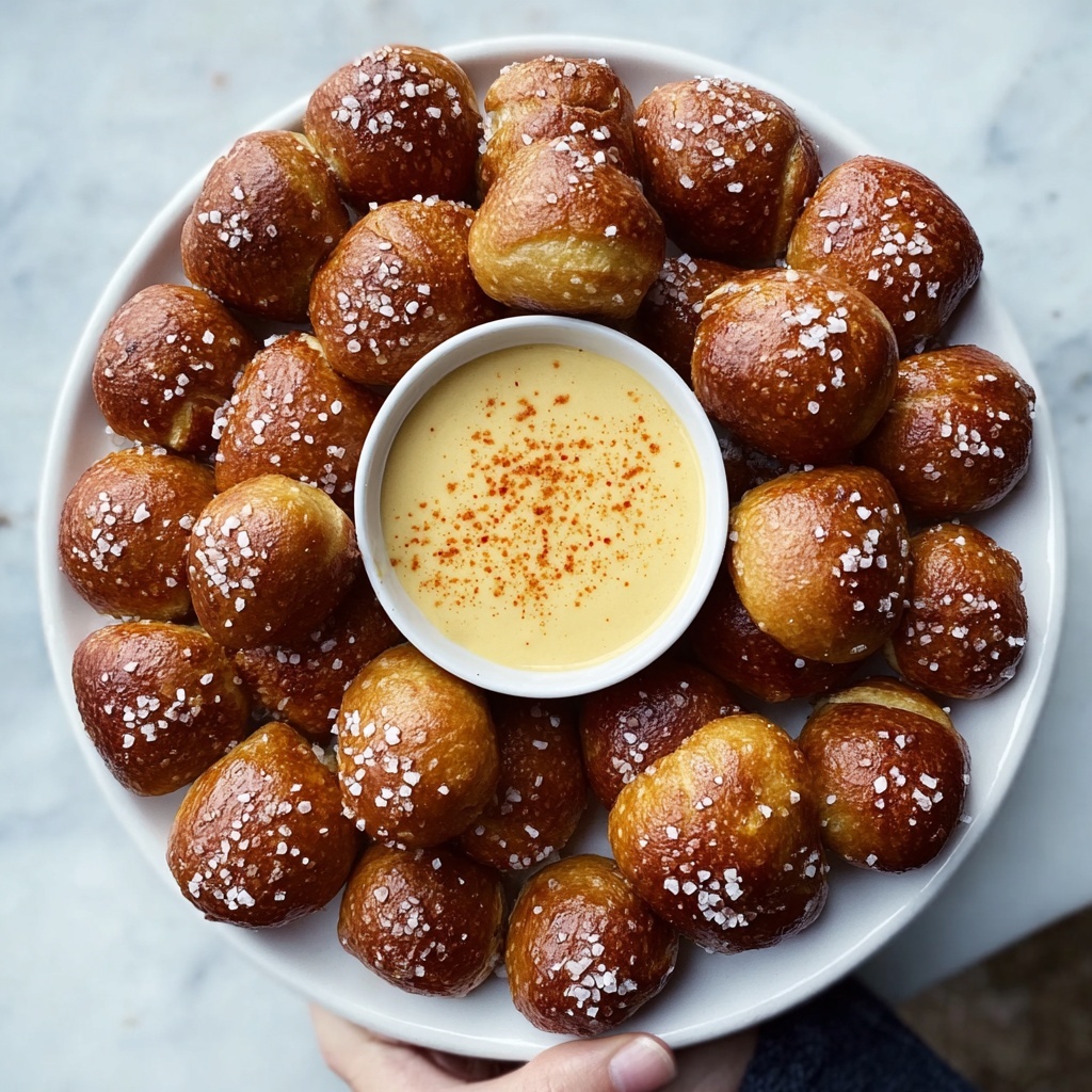 Soft Pretzel Bites with Vegan Cheese Sauce Recipe - Recipe Image