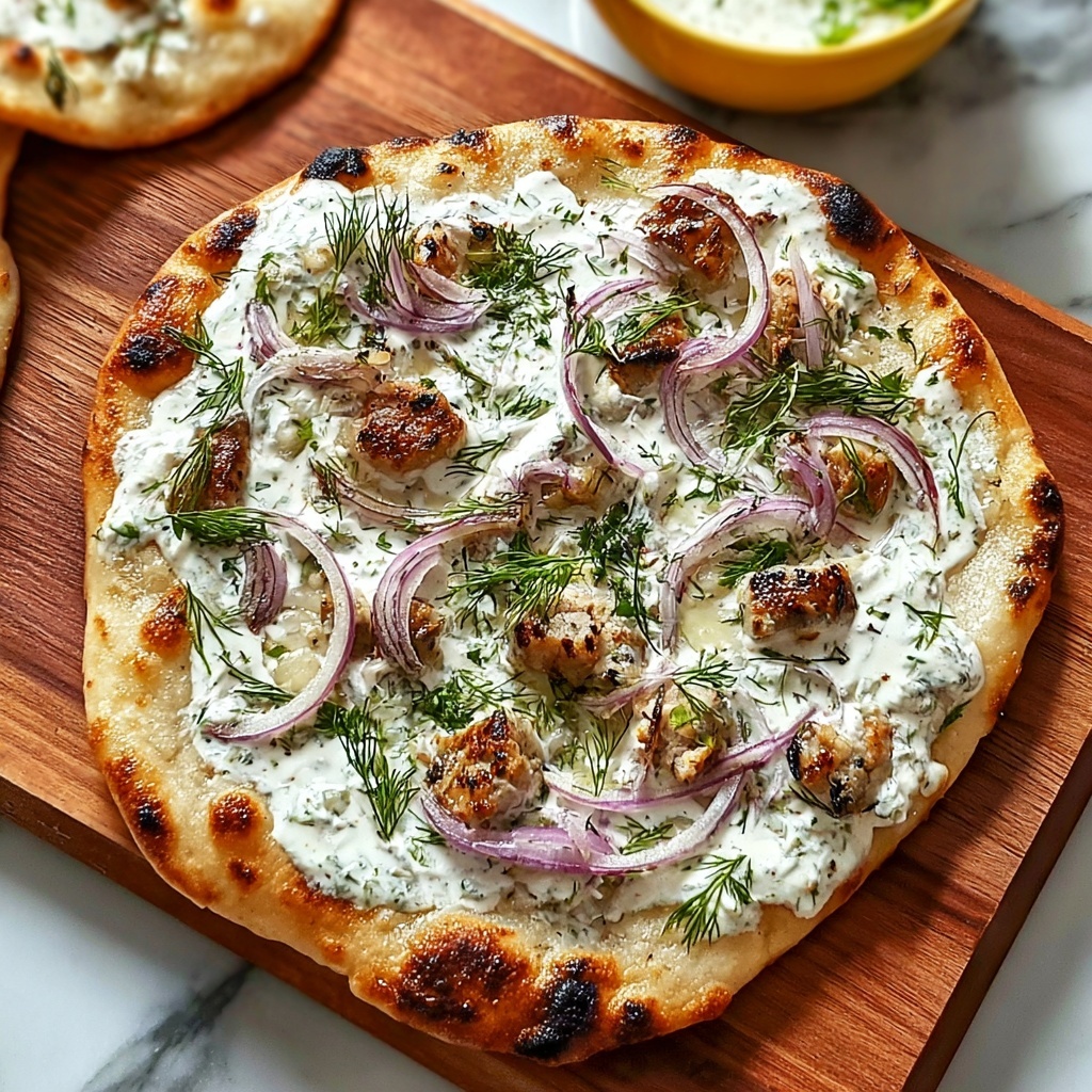 Tzatziki Chicken Naan Pizza Recipe - Recipe Image