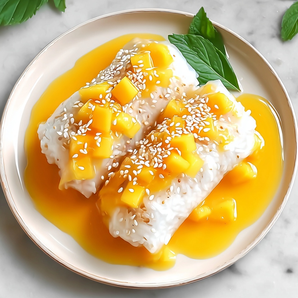Sweet Mango Sticky Rice Rolls Recipe - Recipe Image