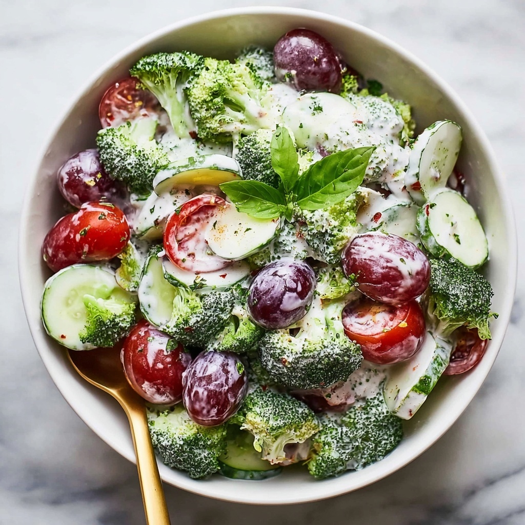 Greek Healthy Broccoli Salad with Cashew Lemon Dressing Recipe - Recipe Image
